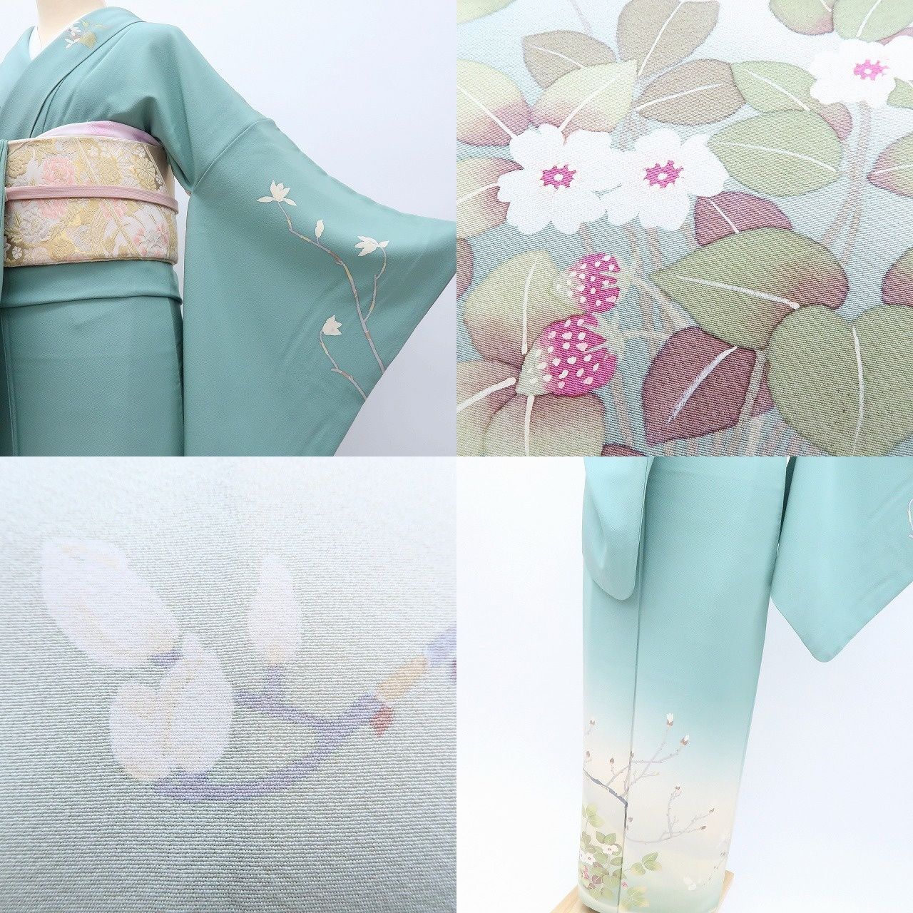 百華❀Y4174◇美品 二代目 清次郎落款 手縫い仕立て 正絹 訪問着 着物