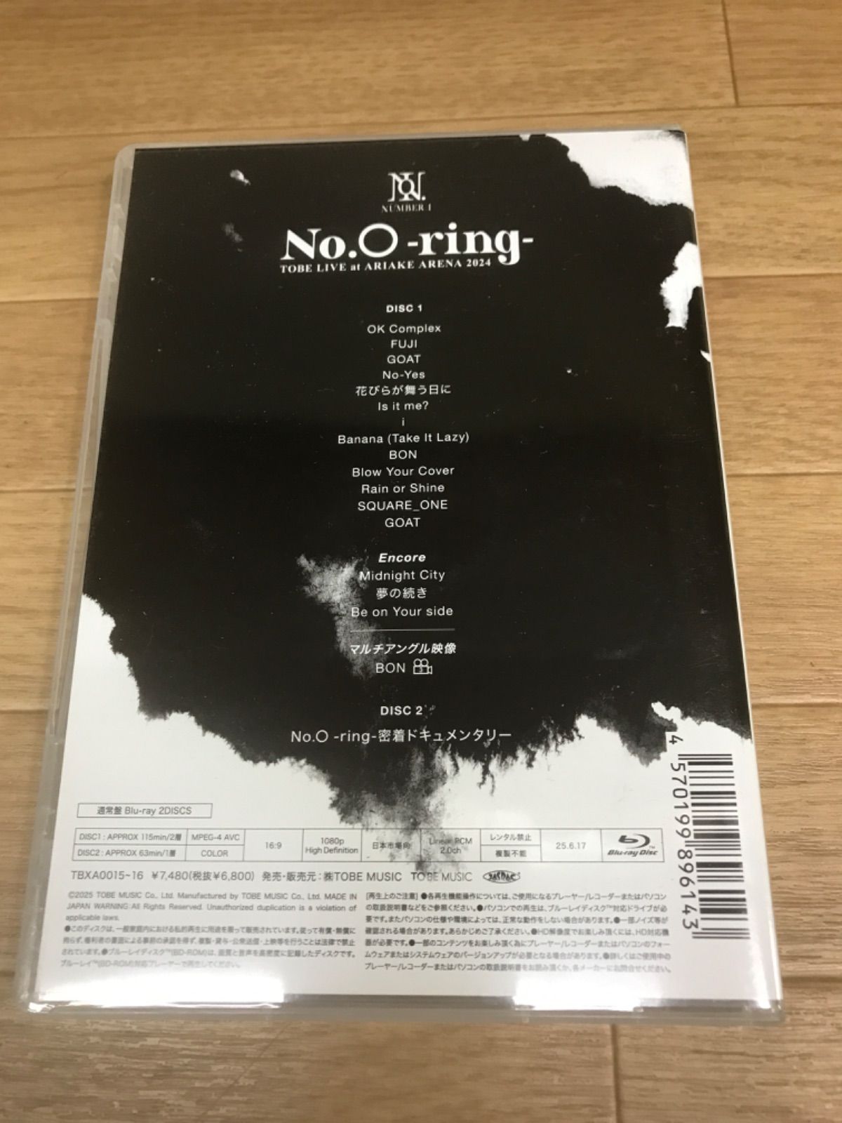 ☆Number_i No.O-ring- TOBE LIVE at ARIAKE ARENA 2024 【Blu-ray