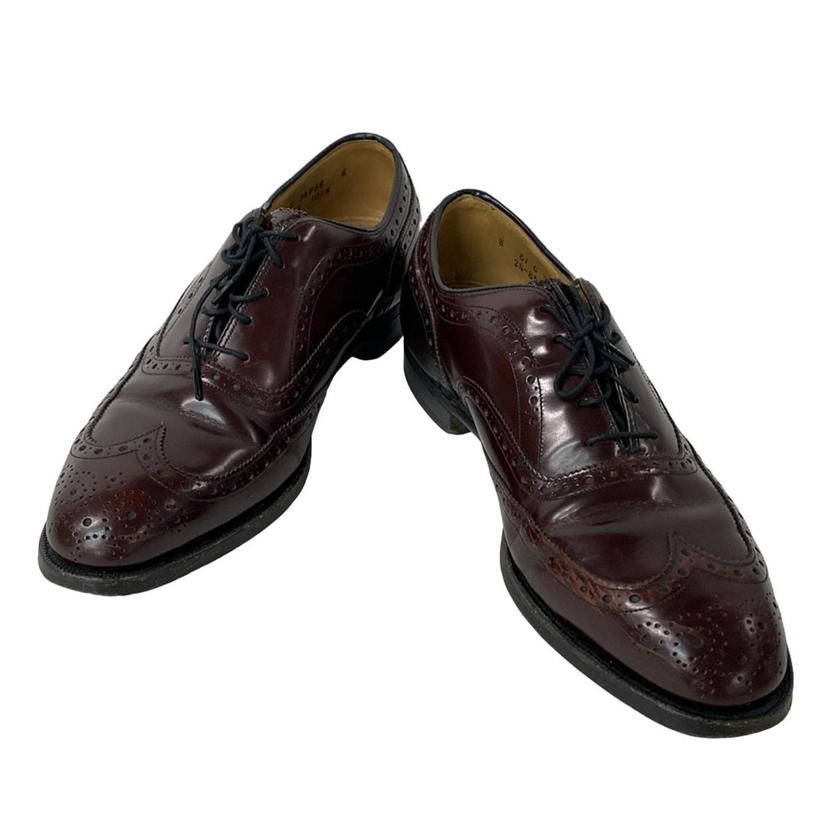 -MURPHY ジョンストンアンドマーフィー シューズ 6 メンズ - ダークブラウン ARISTOCRAFT ウィングチップ レザー