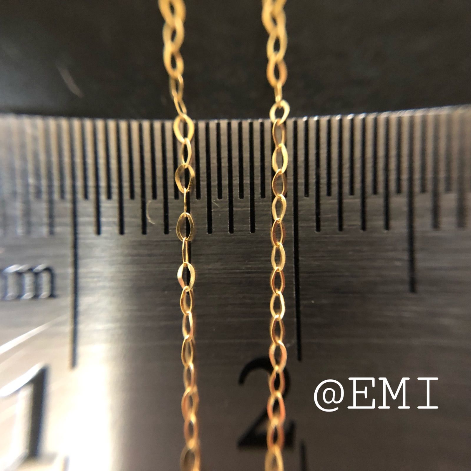 K18YG Oシェイプシンプルネックレス 45cm 18金 au750 イエローゴールド