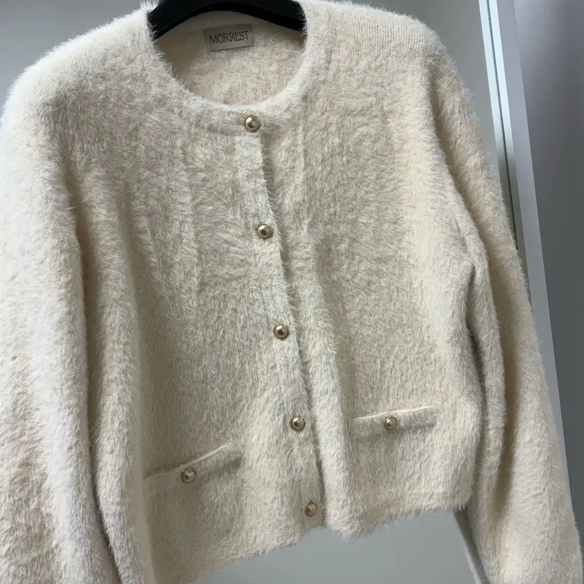 ノースリーブ カーディガン セット ファー ツイード