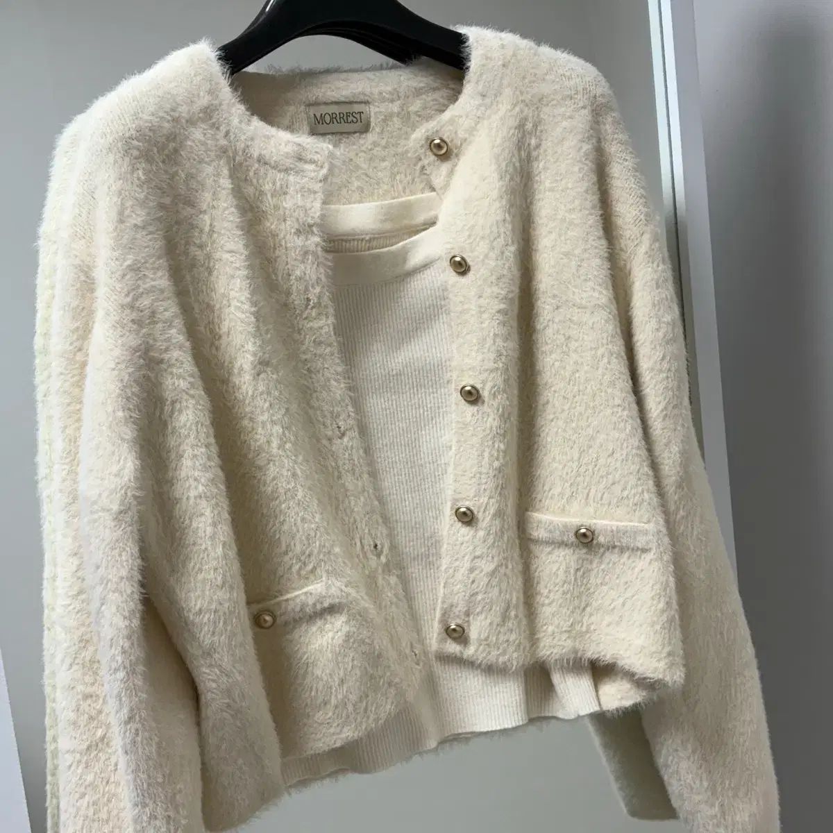 ノースリーブ カーディガン セット | ファー ツイード