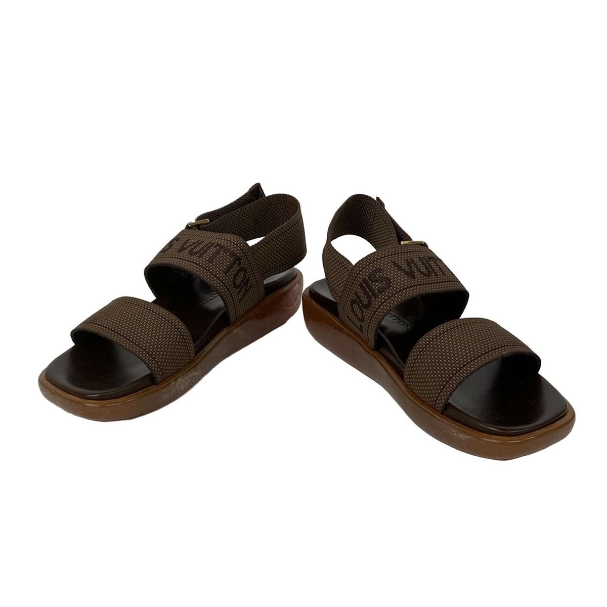 ルイヴィトンサンダル　37 LOUIS VUITTON(ルイヴィトン) サンダル 37 レディース美品 - ブラウン