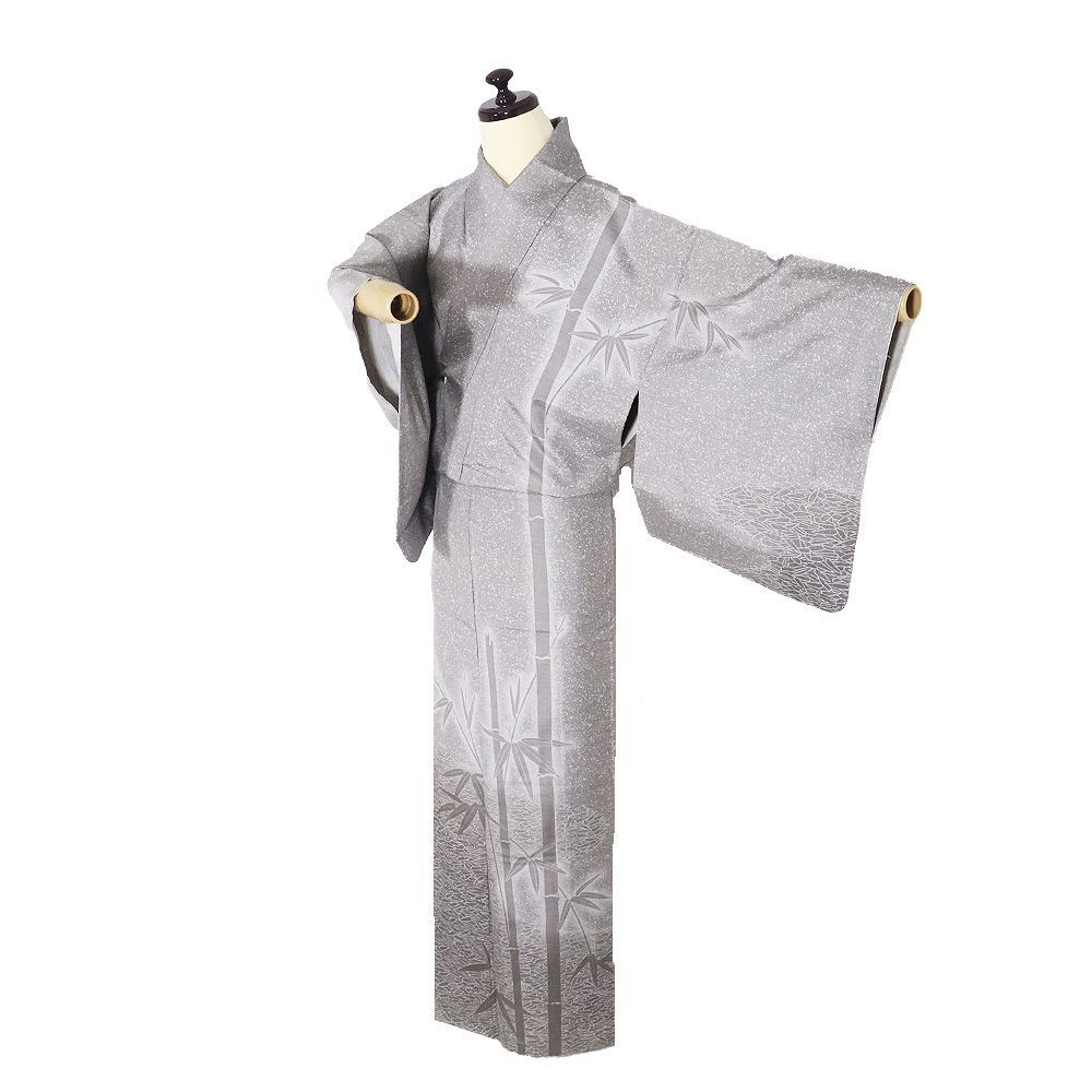 川村久太郎 染大島紬 訪問着 袷 正絹 緑 薄緑 暈し 竹笹 Sサイズ 川村久太郎 染大島紬 訪問着 袷 正絹 緑 薄緑 暈し 竹笹 Sサイズ