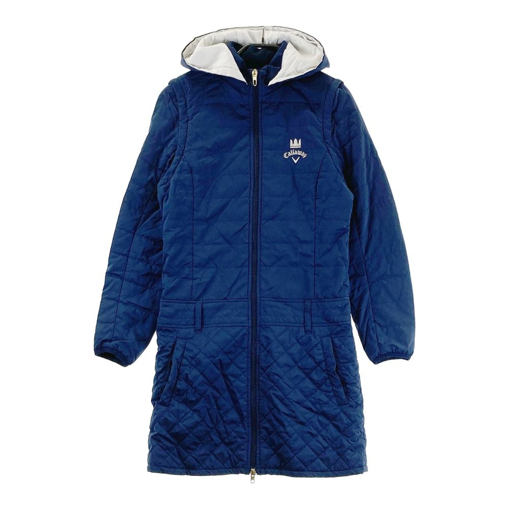 サイズ S キャロウェイ フード付 2 WAY 中綿ジップワンピース ネイビー系 ゴルフウェア レディース ストスト