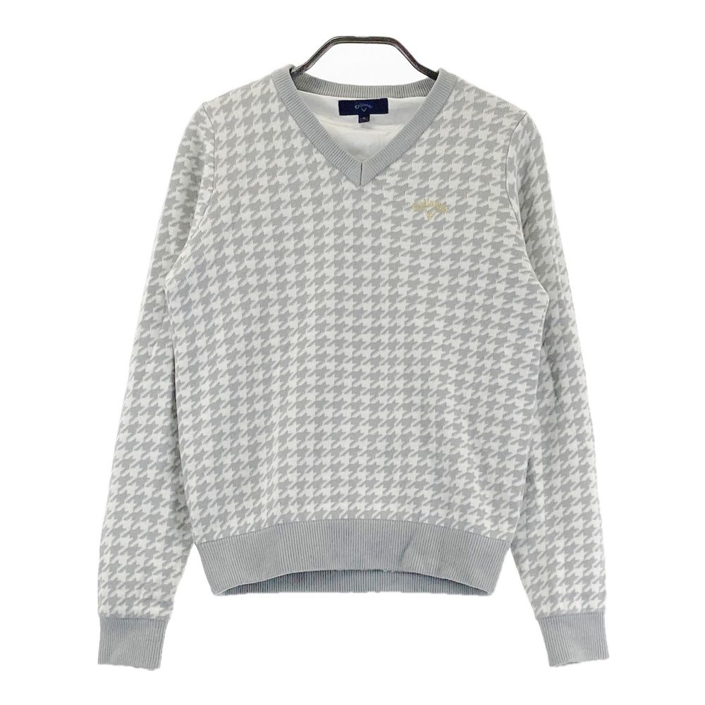 サイズ：S CALLAWAY キャロウェイ 裏地付 ウール混 Vネックニット