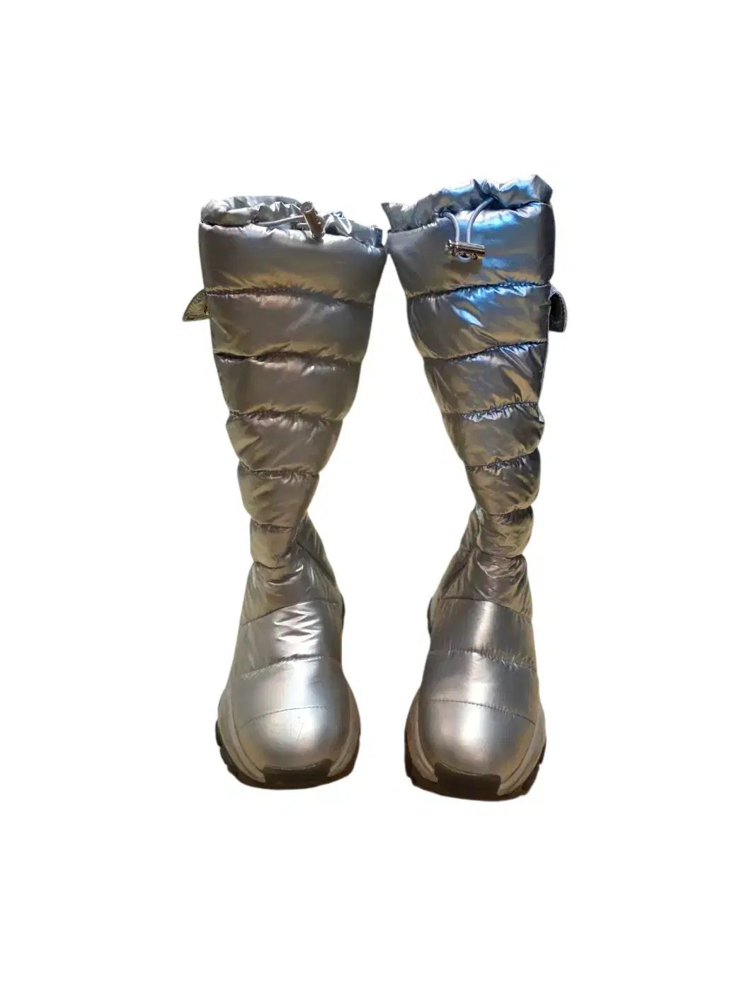 235 ベネトン ロング丈ダウンジャケット スノウ ブーツ シルバー 1211