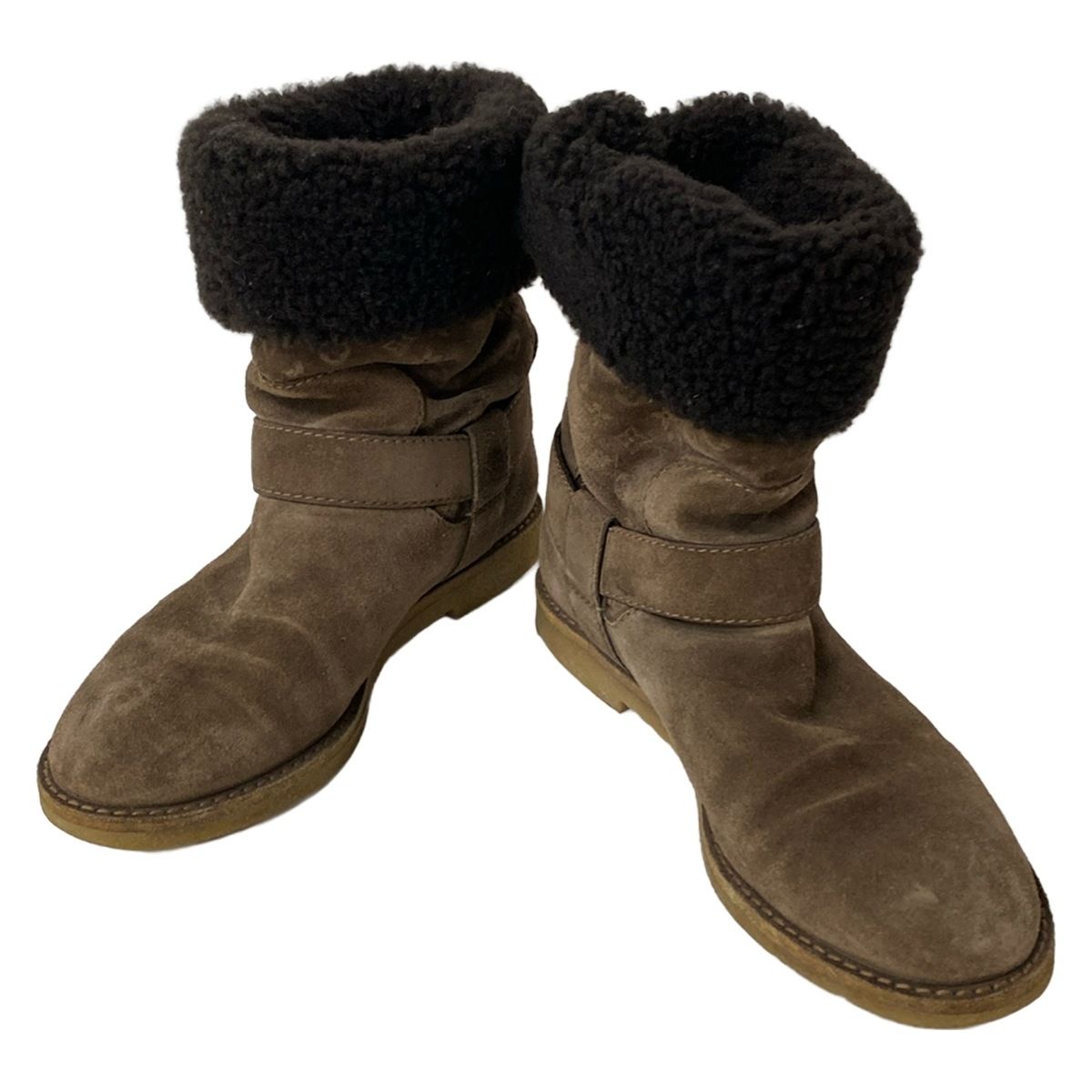 み*こ様 【美品】LOUIS VUITTON モノグラム ブーティ ショートブー LOUIS VUITTON(ルイヴィトン) ショートブーツ レディース - ブラウン