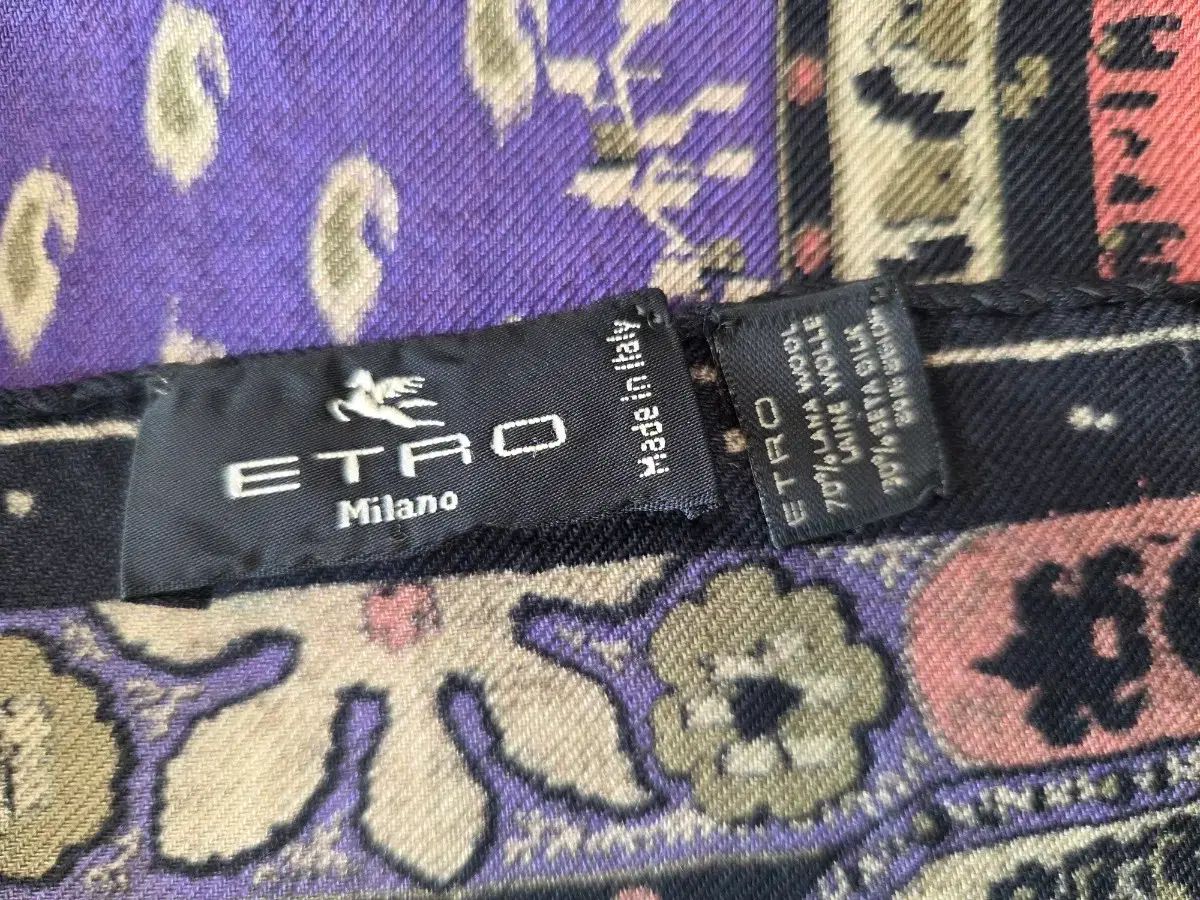 エトロ ベイズリー ウールシルク スカーフ