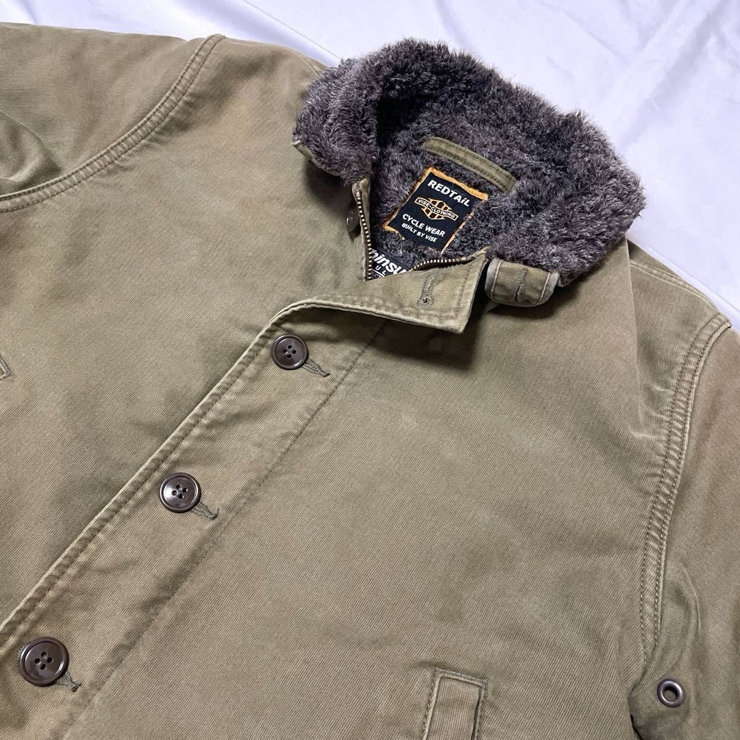 RED TAiL N-1 MC Jacket デッキジャケット カーキ Mサイズ レッド