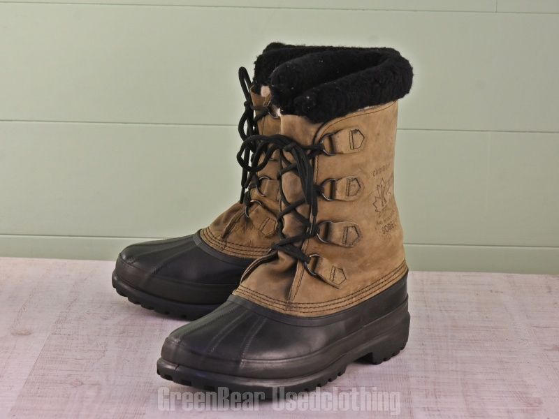 E 260 カナダ製 SOREL ビンテージ スノーブーツ 緑 メンズ 9 27 cm