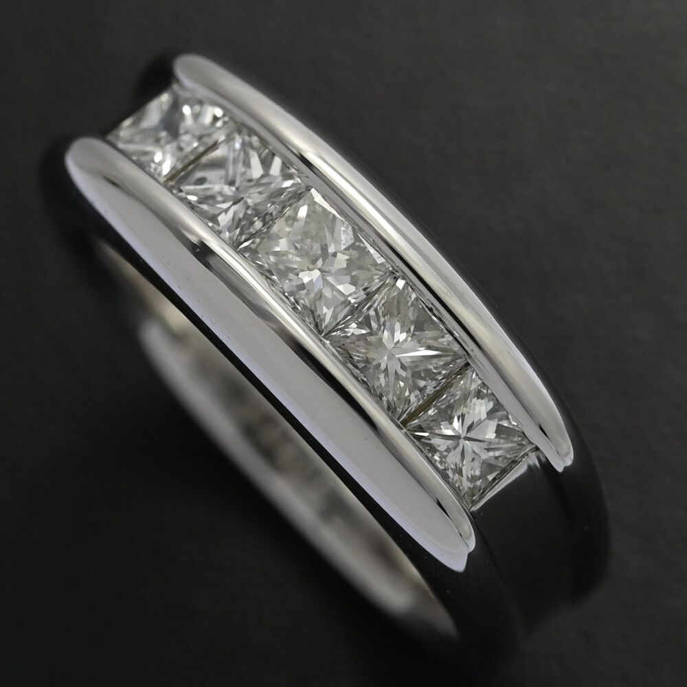 1 ct 5 P･スクエアシェイプ ダイヤモンド ミステリーリング リング･指輪 Pt 900-10 g 11号 51 プラチナ プレゼント 記念日 ♀ N レディース 598475