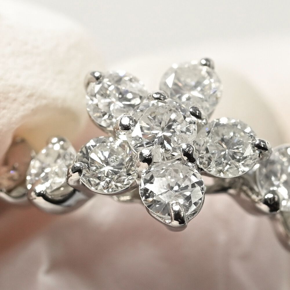  1 ct フラワーモチーフ 10 P ダイヤモンド リング･指輪 Pt 900-3.1 g 13号 53 プラチナ プレゼント 記念日 誕生石 ♀ S レディース 598613 その他 アクセサリー