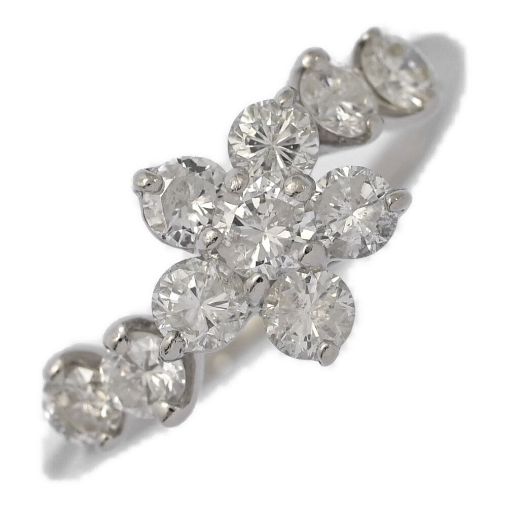1 ct|フラワーモチーフ 10 P ダイヤモンド リング･指輪|Pt 900-3.1 g|13号| 53|プラチナ|プレゼント|記念日| 誕生石|アクセサリー ♀ S レディース 598613