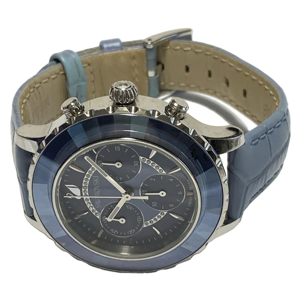 SWAROVSKI(スワロフスキー) 腕時計 - レディース 型押し加工/クロノ