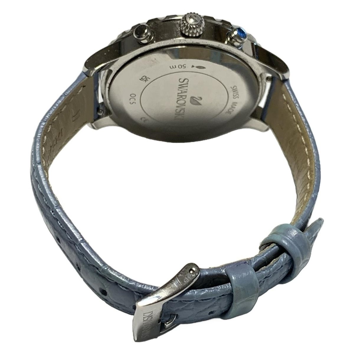 SWAROVSKI(スワロフスキー) 腕時計 - レディース 型押し加工/クロノ