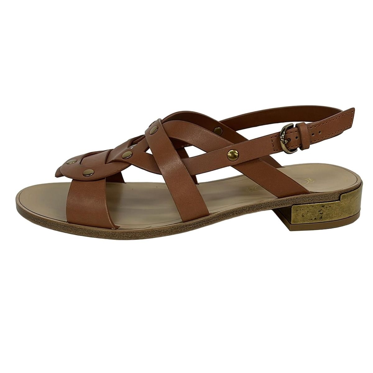 TOD'S(トッズ) サンダル 35 1/2 レディース - ダークブラウン レザー TOD'S(トッズ) サンダル 35 1/2 レディース - ダークブラウン レザー