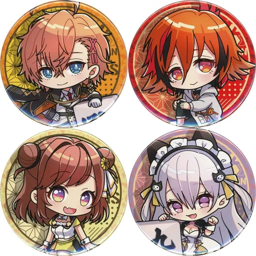 中古】バッジ・ピンズ 渋谷ハル＆風見くく＆咲乃もこ＆鳳玲天々 缶