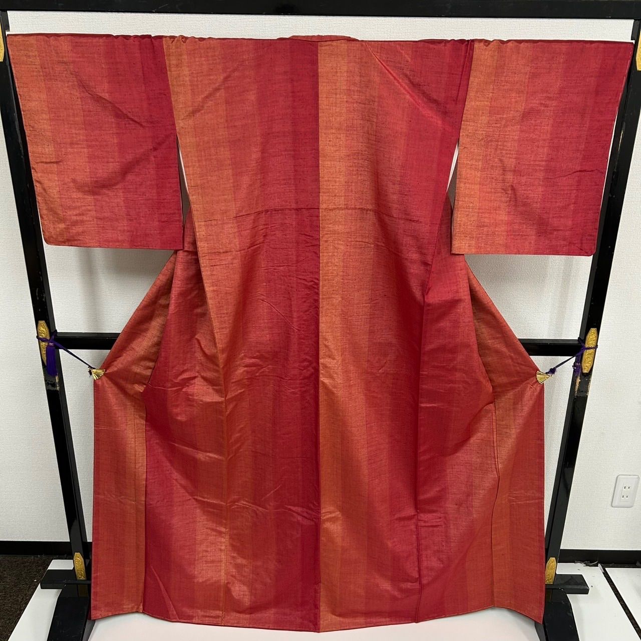 紬 裄69 縞模様 素敵な加工 正絹 着物 MK-2153 - メルカリ