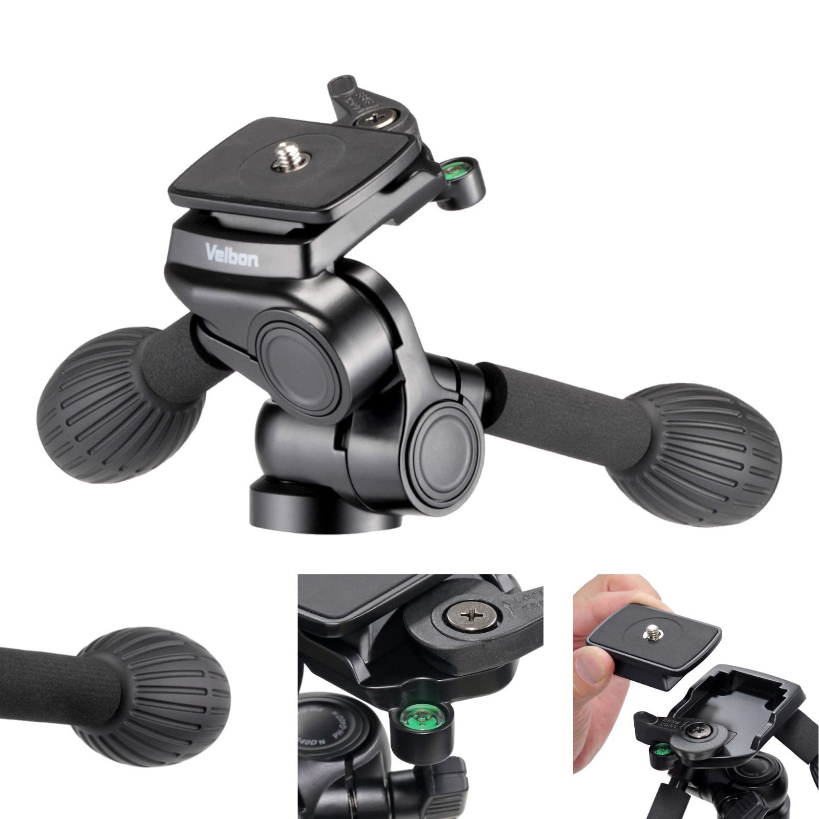 ベルボン Velbon 3 Way雲台 PH-G 40 D N AZ クイックシュー機構 一眼レフ ミラーレス パン ティルト 水準器 AMZPH-G D-N