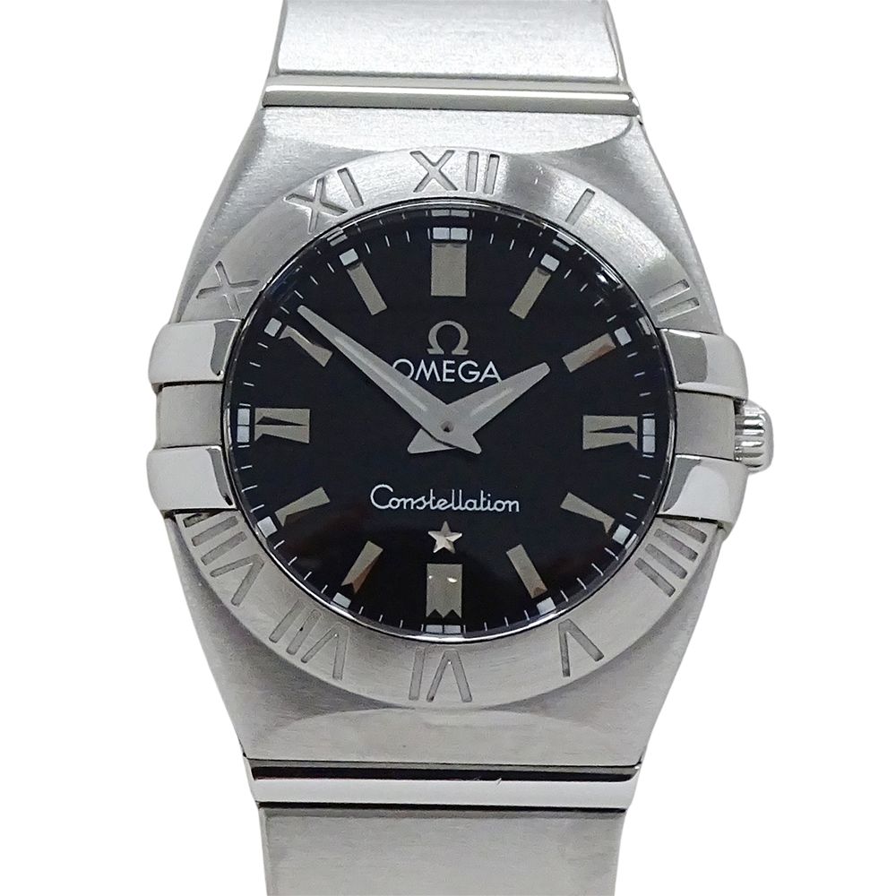 オメガ OMEGA コンステレーション ダブルイーグル 1581.51 時計 レディース ブランド クオーツ QZ ステンレス SS シルバー ブラック 磨き済み