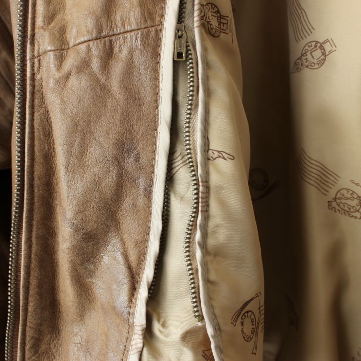 80s 90s USA ADVENTURE BOUND レザージャケット 販売 メンズL ベージュ