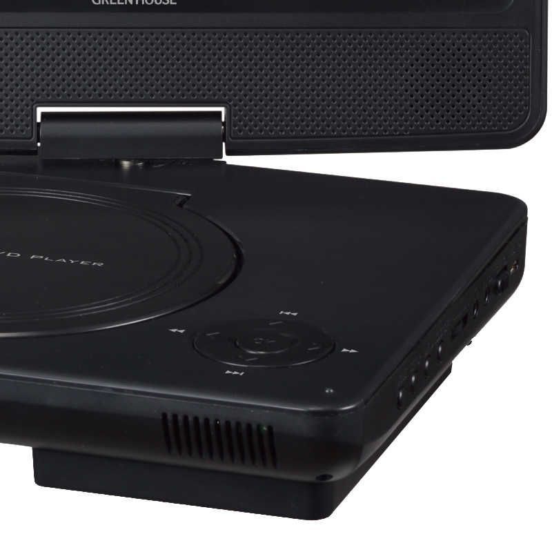 グリーンハウス ポータブルDVDプレーヤー 乾電池対応 ブラック GH PDV 9 RC BK