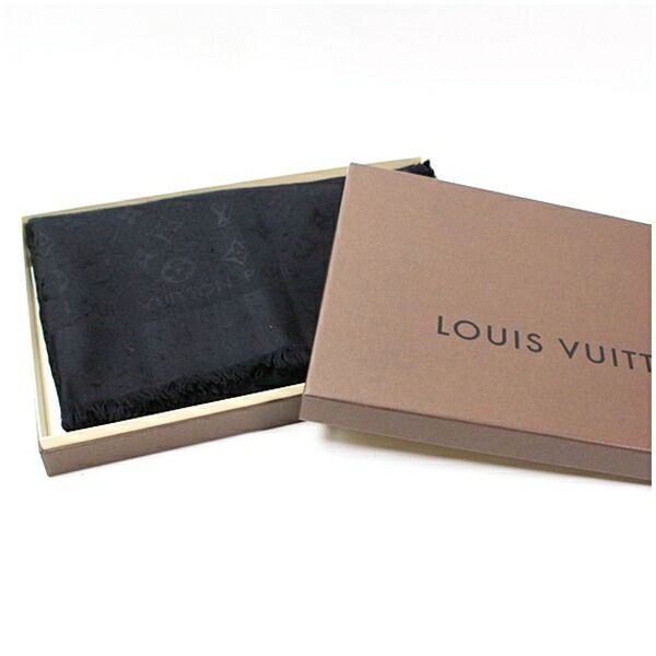 ルイヴィトン ゼブラ柄　 シルクストール　ショール　 大判ストール　400505 ルイヴィトン シルク ウール 大判ストール 400505 ブラック モノグラム