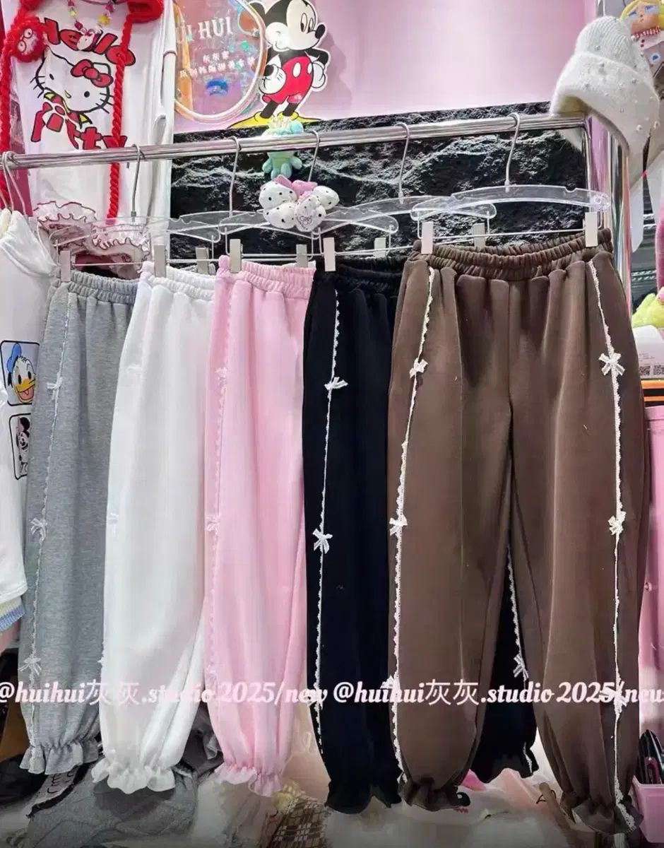 レース リボン ジョガーパンツ トレーナー ズボン 2 (S M L) (5COLOR)
