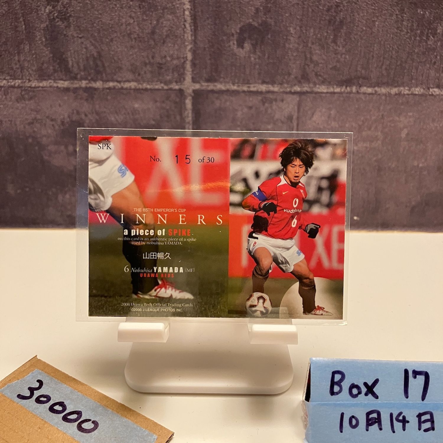 2006 Jリーグ 山田暢久 15 30 浦和レッズ Memorabilia Spike Piece Emperor s Cup Winners カード