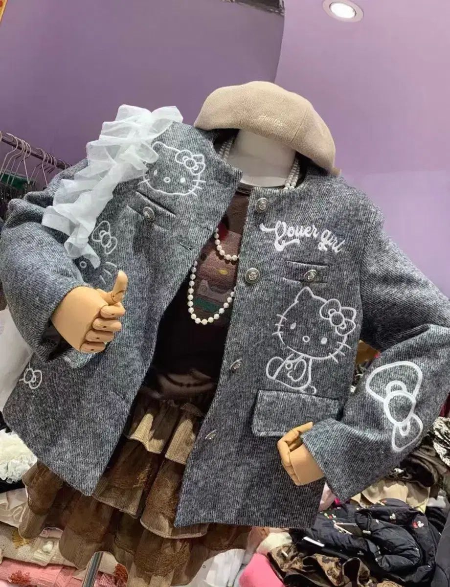 ハローキティ グレー ジャケット2 (M L)