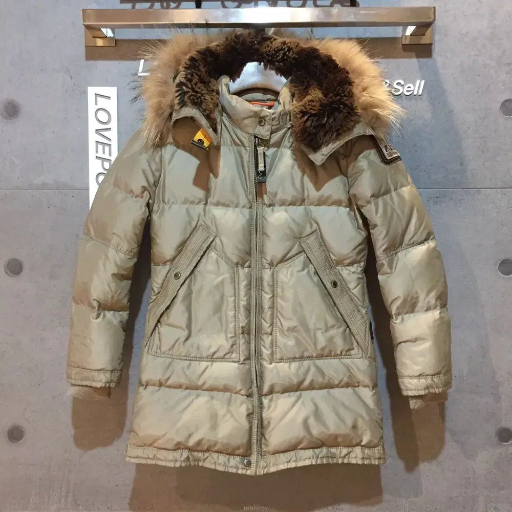 キッズ ロング丈ダウンジャケット ベージュ -C 042006