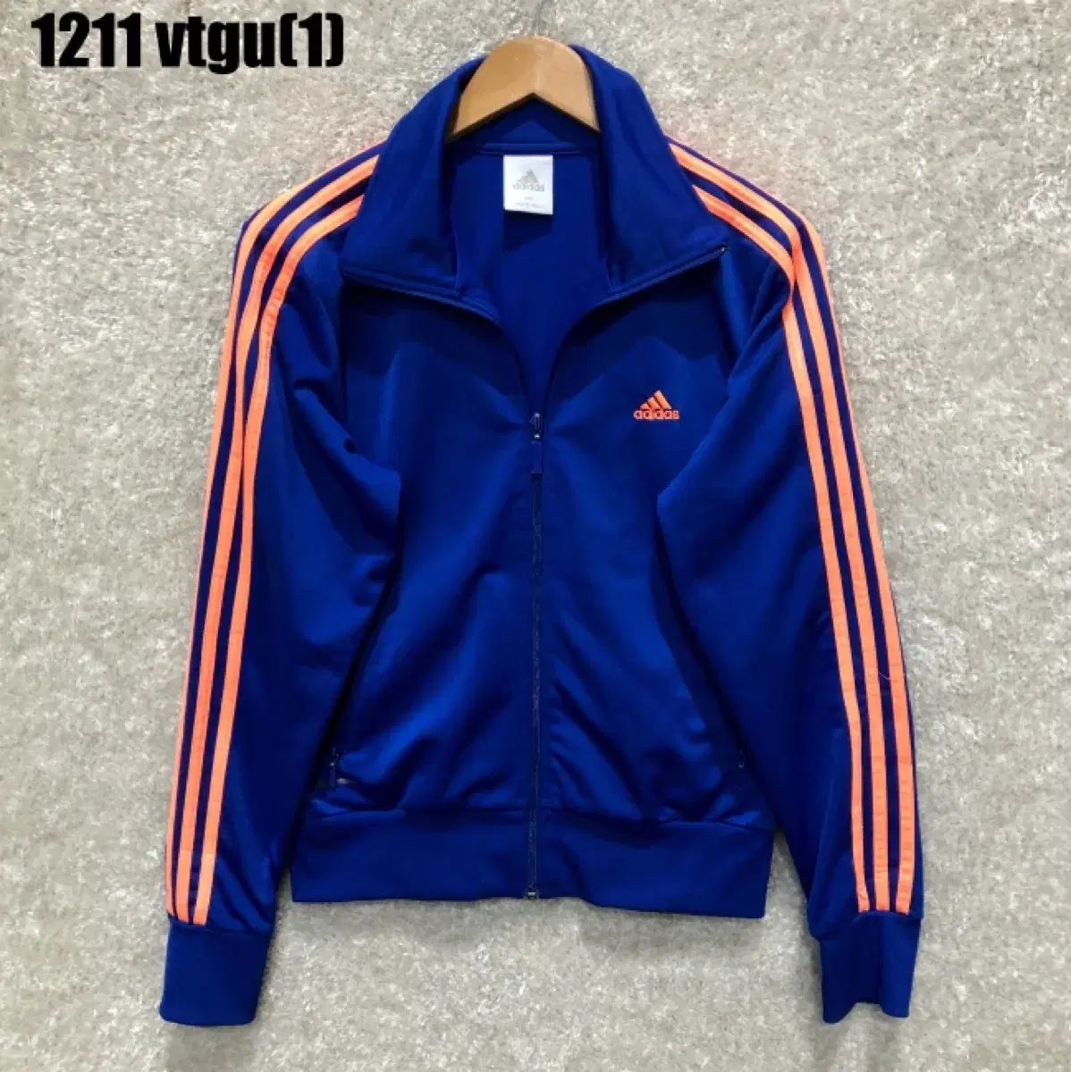 アディダス 3本線 トラック ジャケット ブルー/オレンジ L - メルカリ