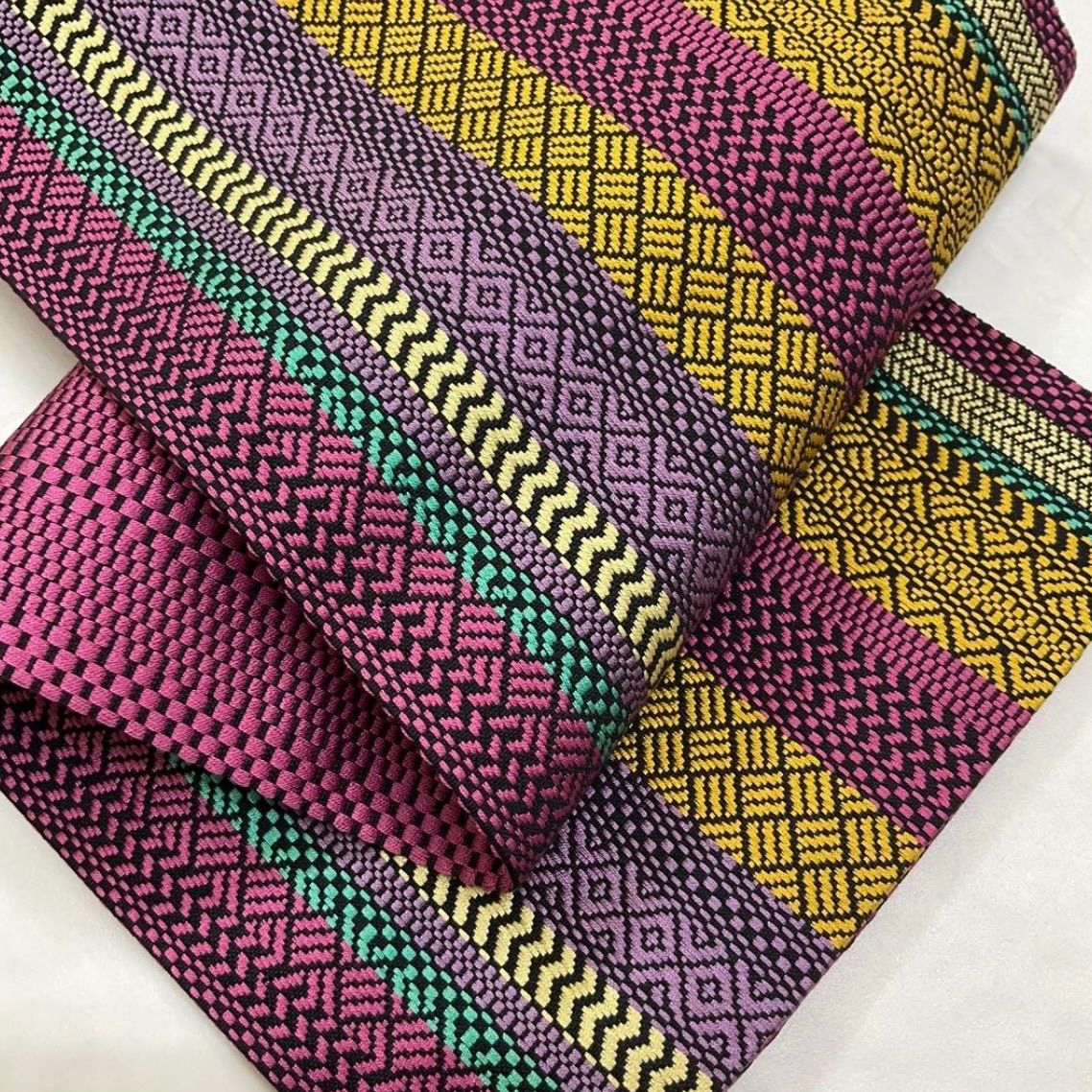 kimono one kimonoarisa 厳選 本場筑前博多織 博多献上 手織正絹 半幅帯 半巾帯小袋帯 370㎝