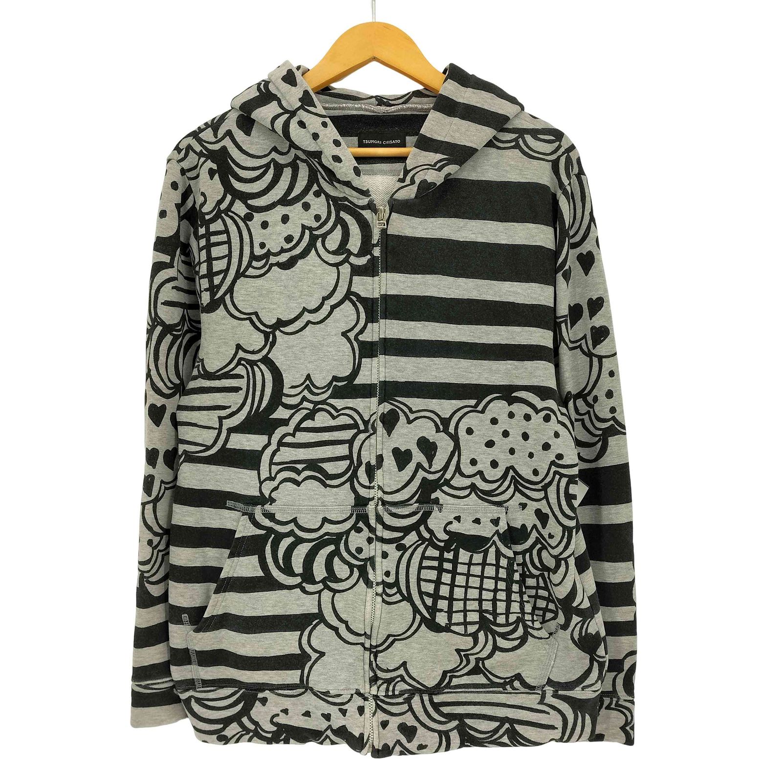 ツモリチサト TSUMORI CHISATO 総柄ジップパーカー レディース 表記無