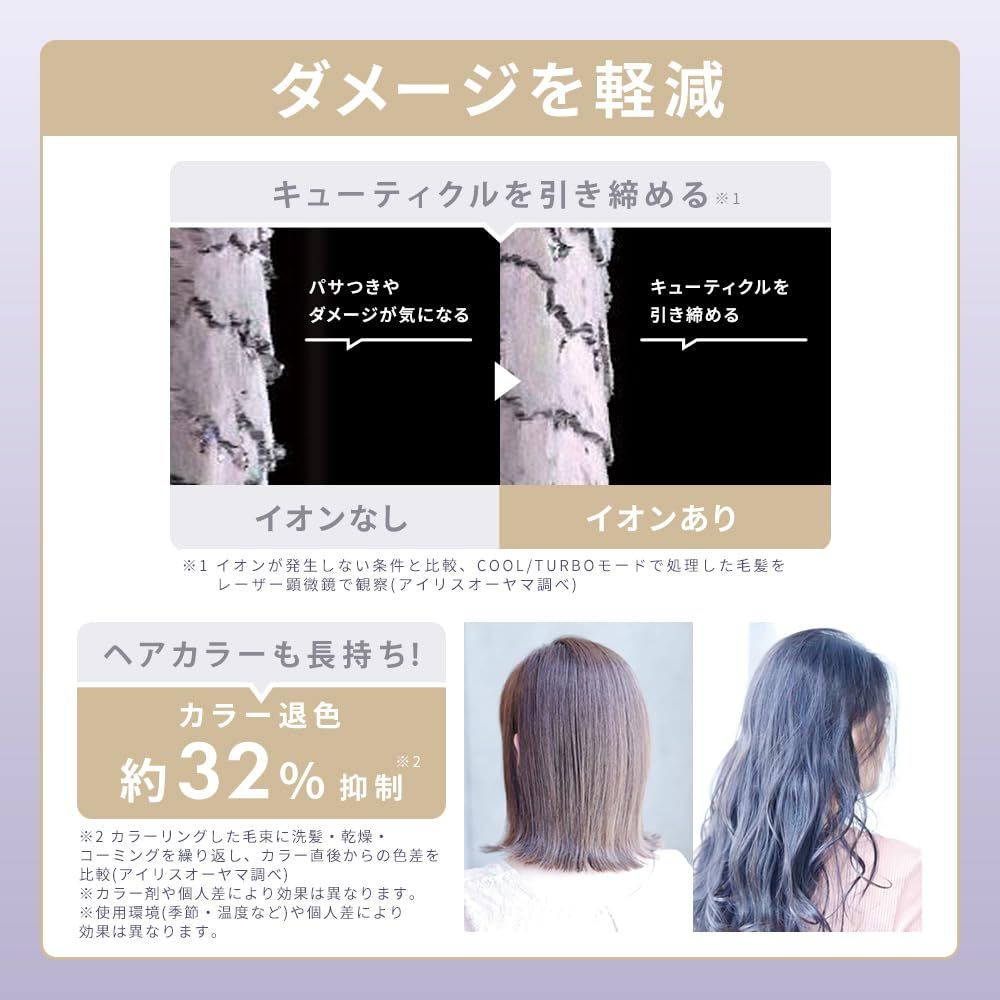  ギフト プレゼント MiCOLA アイリスオーヤマ ドライヤー プラスマイナスイオン ヘアドライヤー 静電気抑制 大風量 速乾 軽量 ダメージケア 4段階温度調節 ラベンダーカラー HDR-M 301-V ラベンダー サロンケアモデル その他 ヘアアイロン