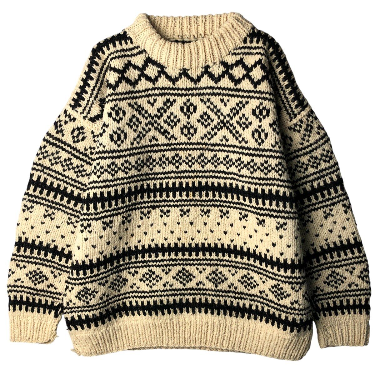古着 80~90年代 REY WEAR 総柄 ノルディック柄 エクアドルニット