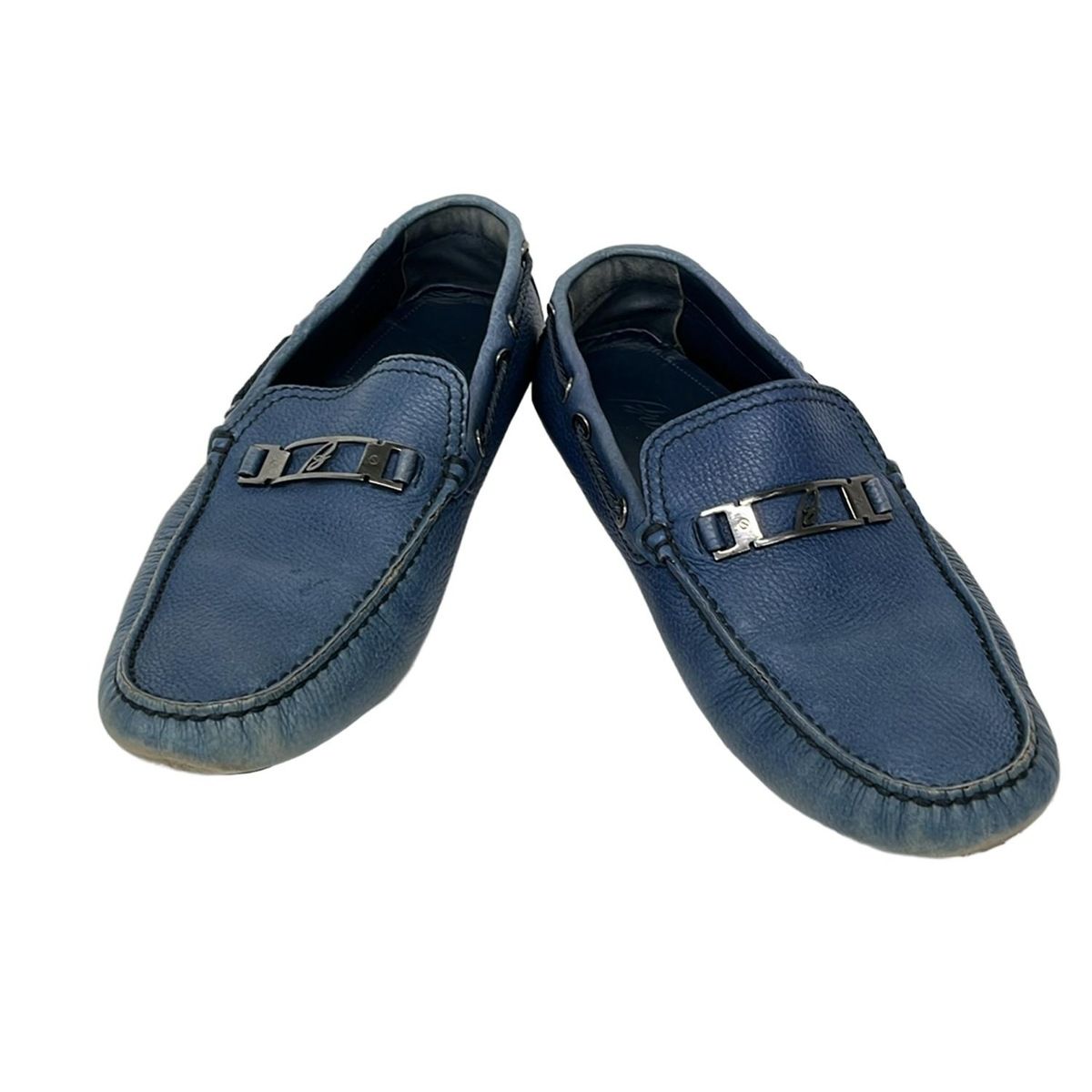 Brioni ブリオーニ ドライビングシューズ US 8 1 2 メンズ - ネイビー レザー