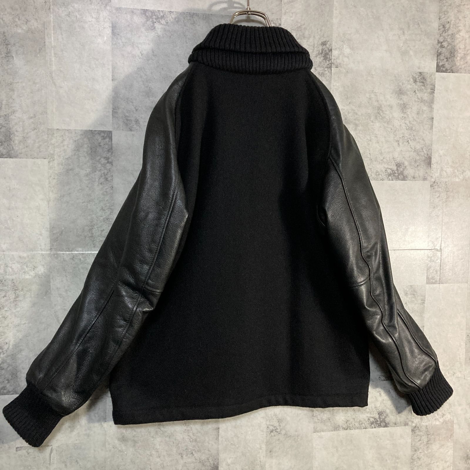 SKOOKUM ファラオジャケット36インチ　ブラック USA製 SKOOKUM スクーカム ファラオジャケット 袖レザー スタジャン