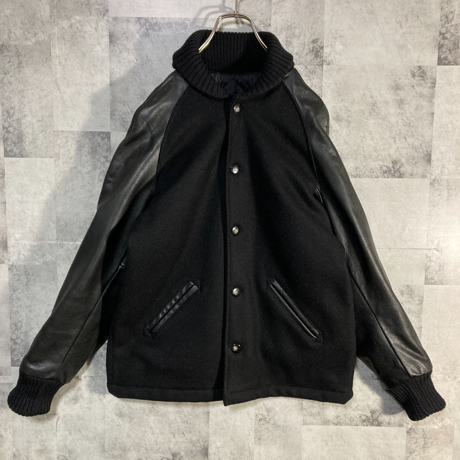 SKOOKUM ファラオジャケット36インチ　ブラック USA製 SKOOKUM スクーカム ファラオジャケット 袖レザー スタジャン