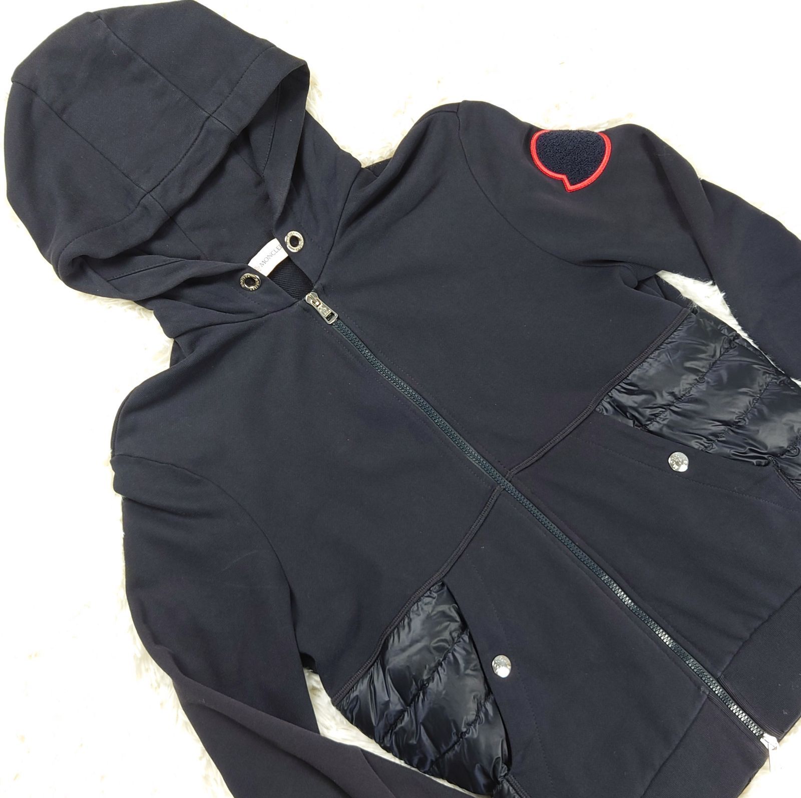 ✨ MONCLER モンクレール ロゴ パーカー ジップ アップ 切替 キル 