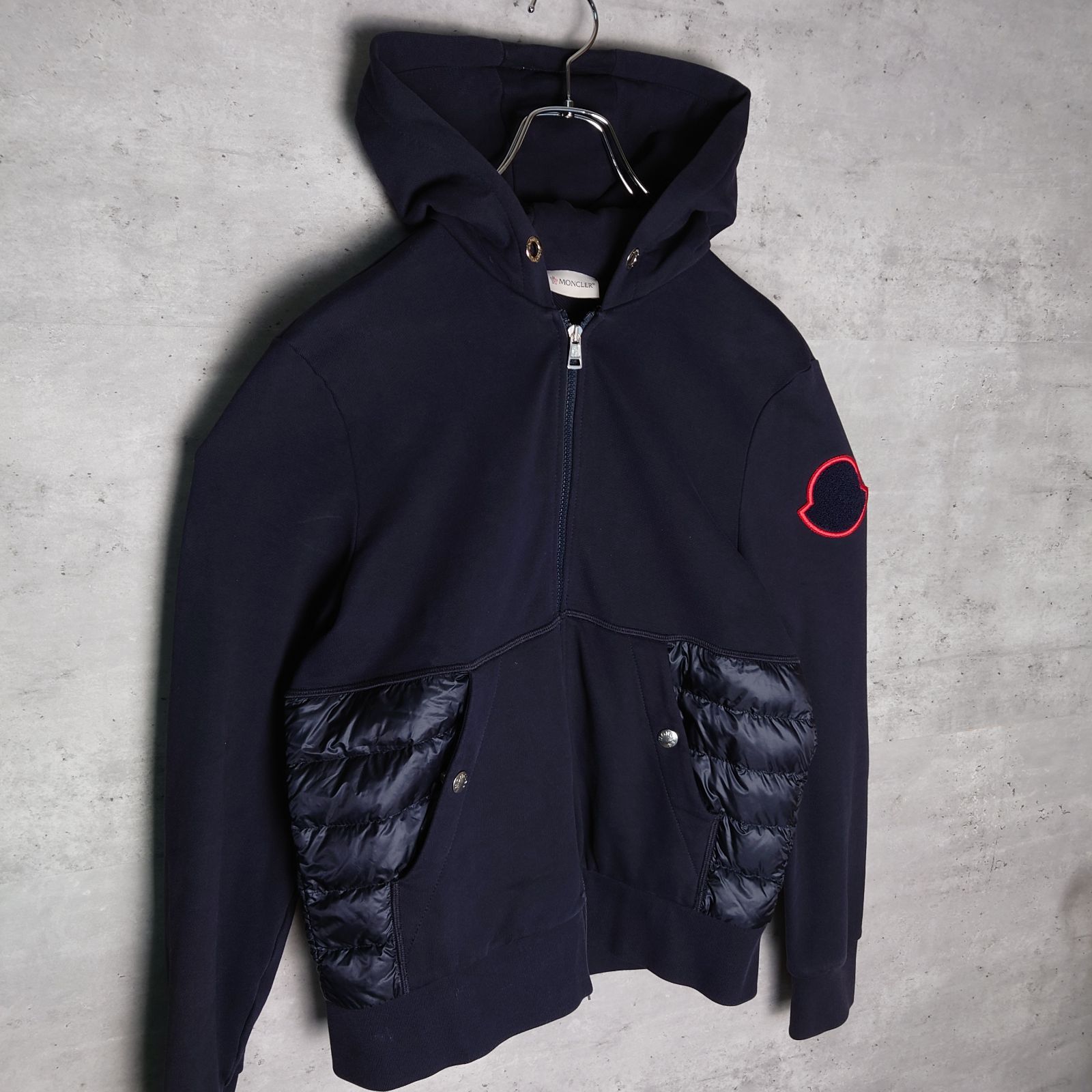 ✨ MONCLER モンクレール ロゴ パーカー ジップ アップ 切替 キル 