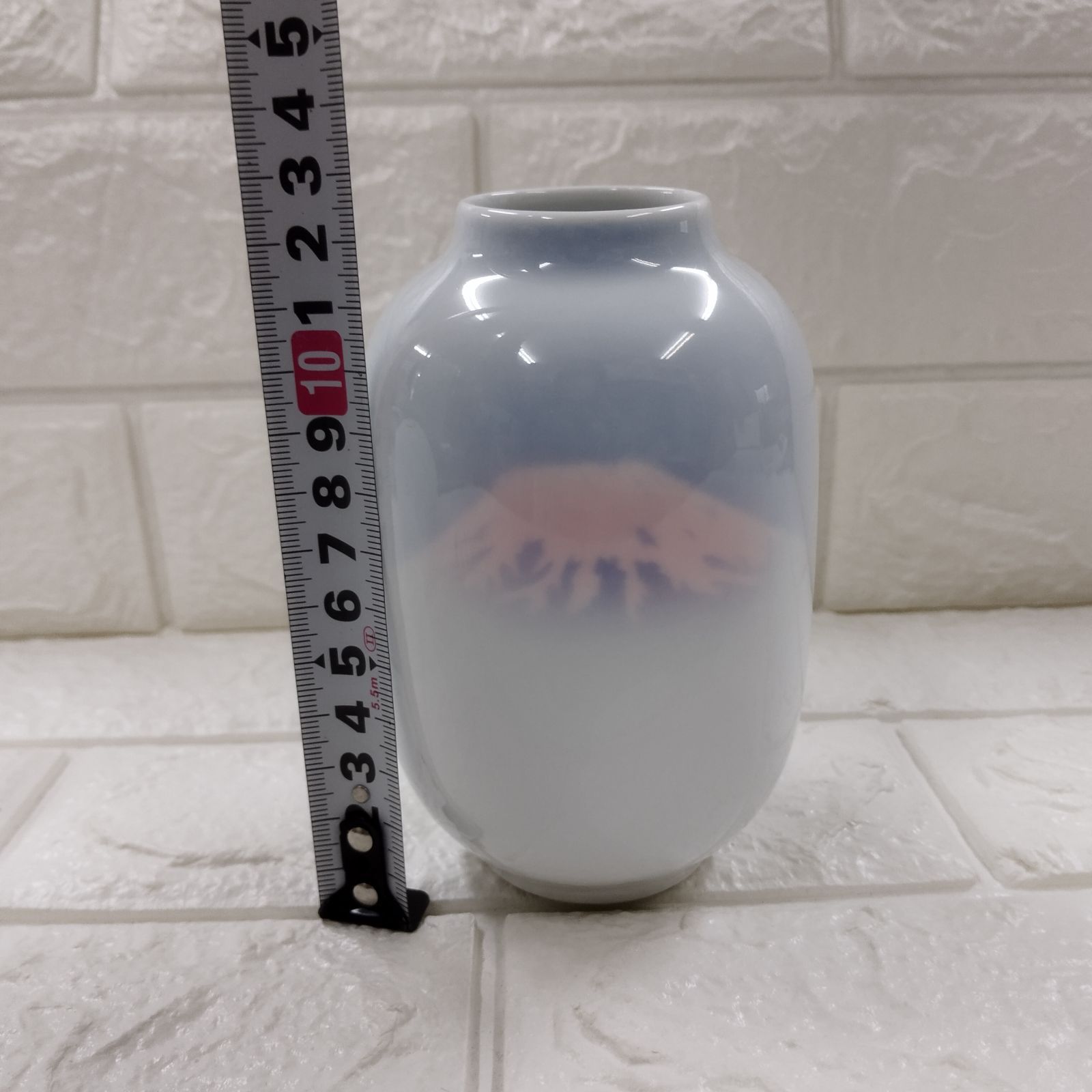 深川製磁 花瓶 赤富士 宮窯染付 - メルカリ