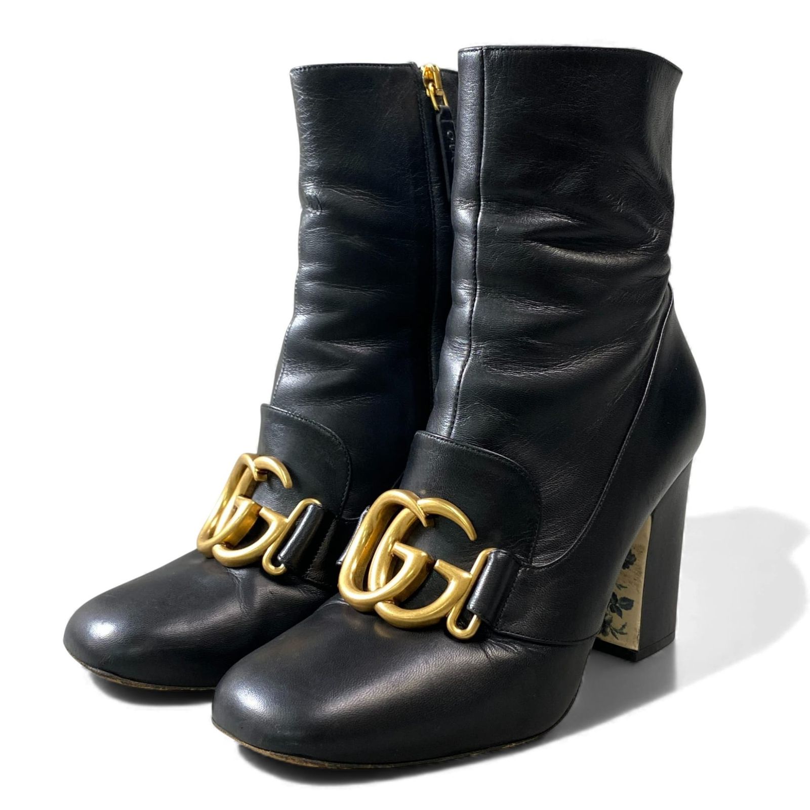 1L11 GUCCI グッチ ダブルG GGマーモント ショートブーツ チャンキー