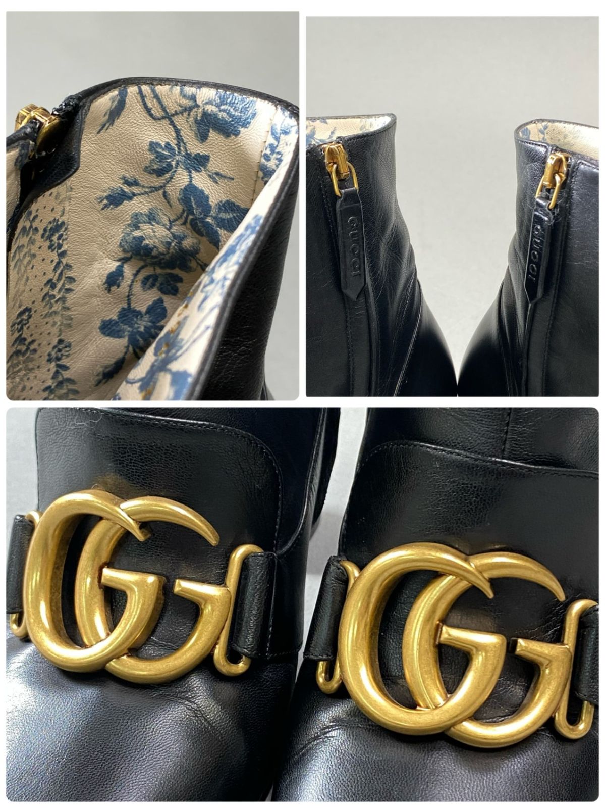 1L11 GUCCI グッチ ダブルG GGマーモント ショートブーツ チャンキー
