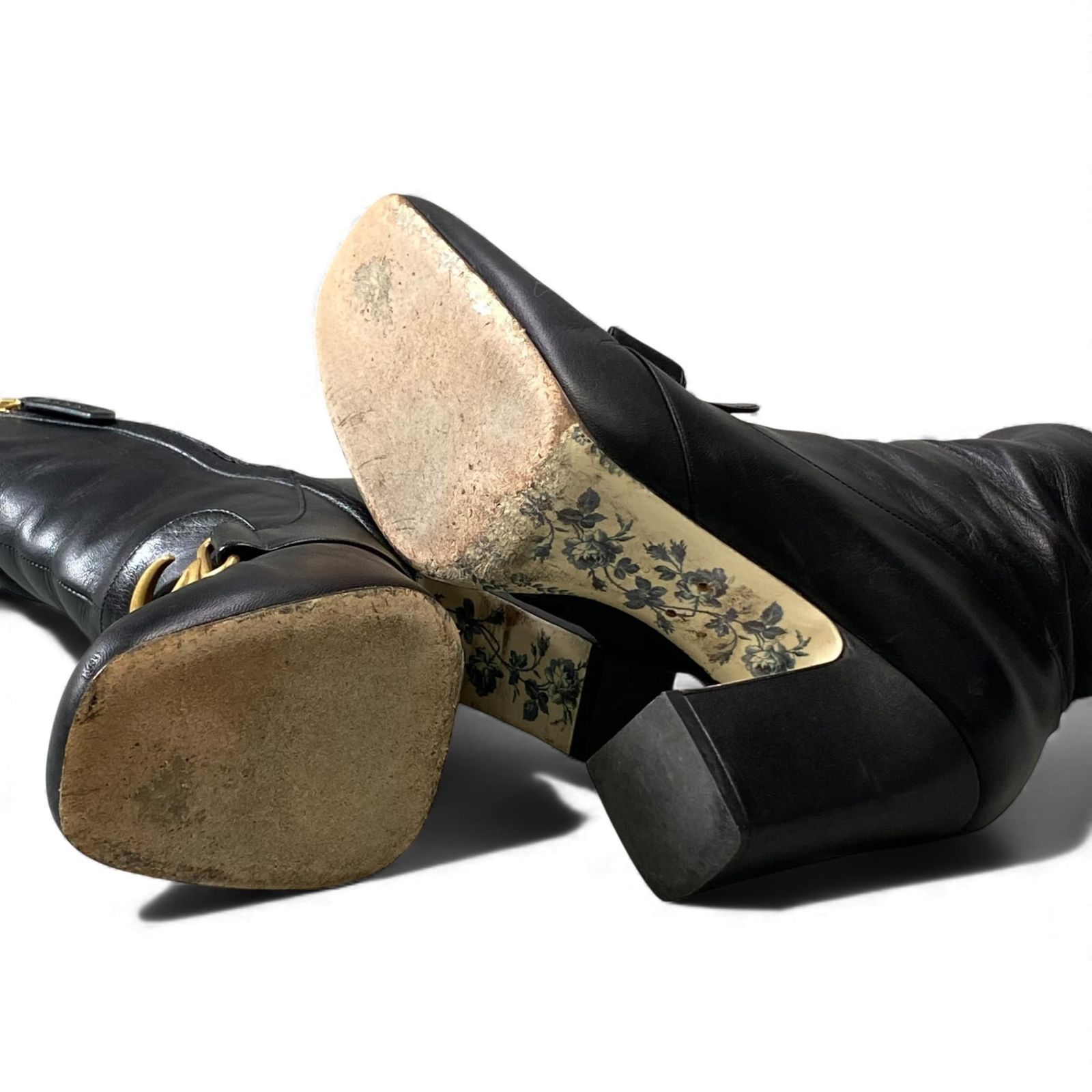 1L11 GUCCI グッチ ダブルG GGマーモント ショートブーツ チャンキー