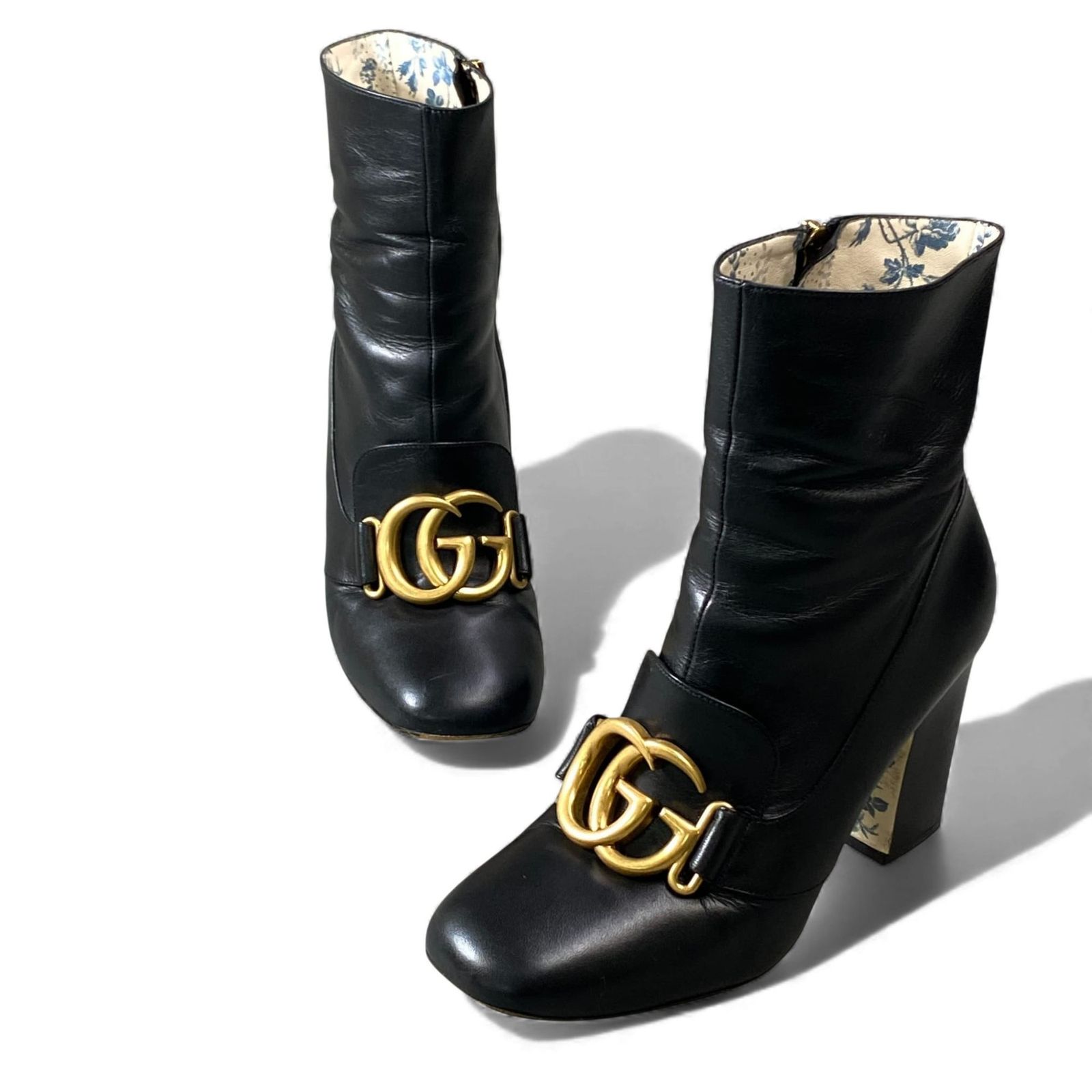 1L11 GUCCI グッチ ダブルG GGマーモント ショートブーツ チャンキー