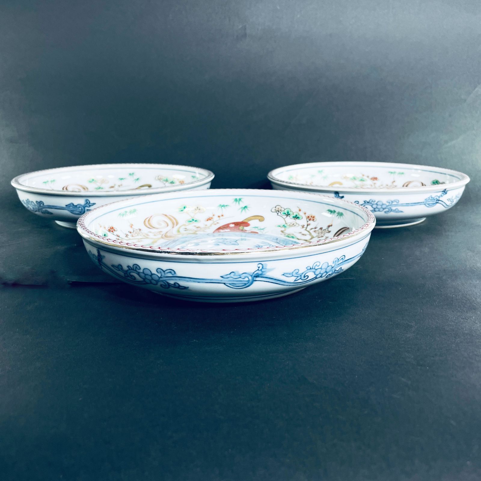 有田焼 大鉢 3点 武右ェ門 伊万里焼 吉祥紋 金彩 色絵 アンティーク