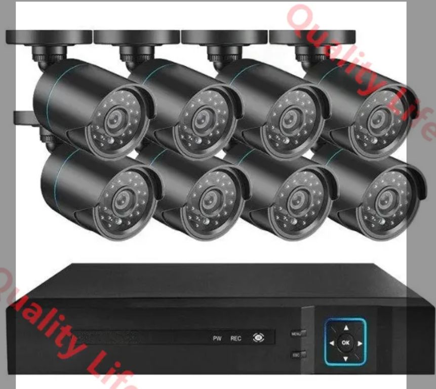防犯カメラセット8台カメラ 500万画素 屋外IP66防水 遠隔監視