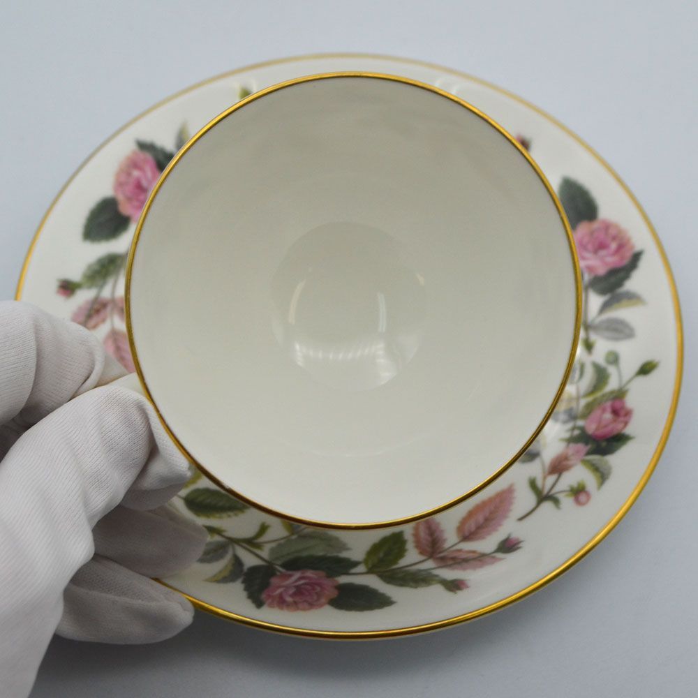 アンティーク トリオ カップ＆ソーサー Wedgwood ウェッジウッド Hathaway Rose ハサウェイローズ 1902 1949年 24 a 3110 3 弁当箱 ティーカップ ソーサー 